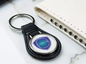 Lancia Leather Key Bag Durable Glossy Premium Edge
